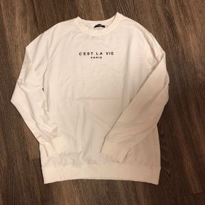Shein mens white sweater